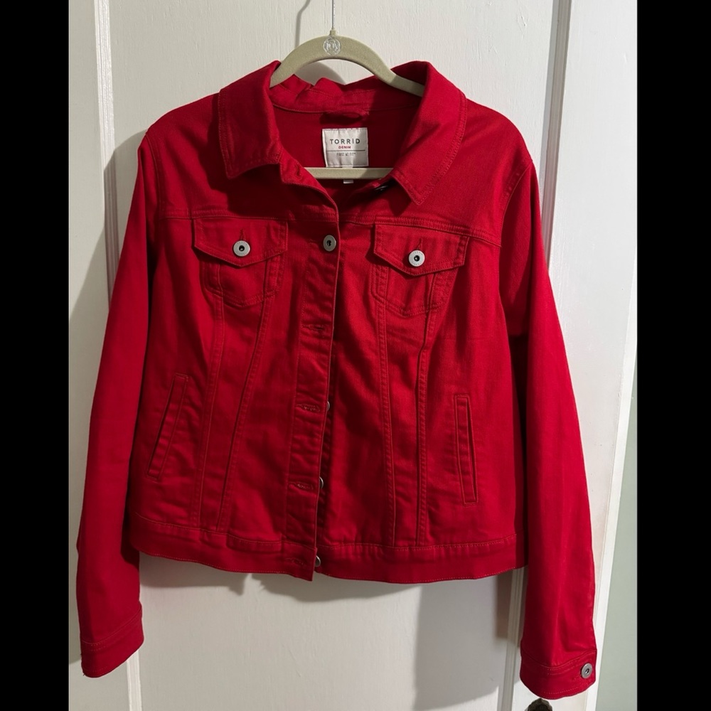 Torrid Bright Red Denim Jacket